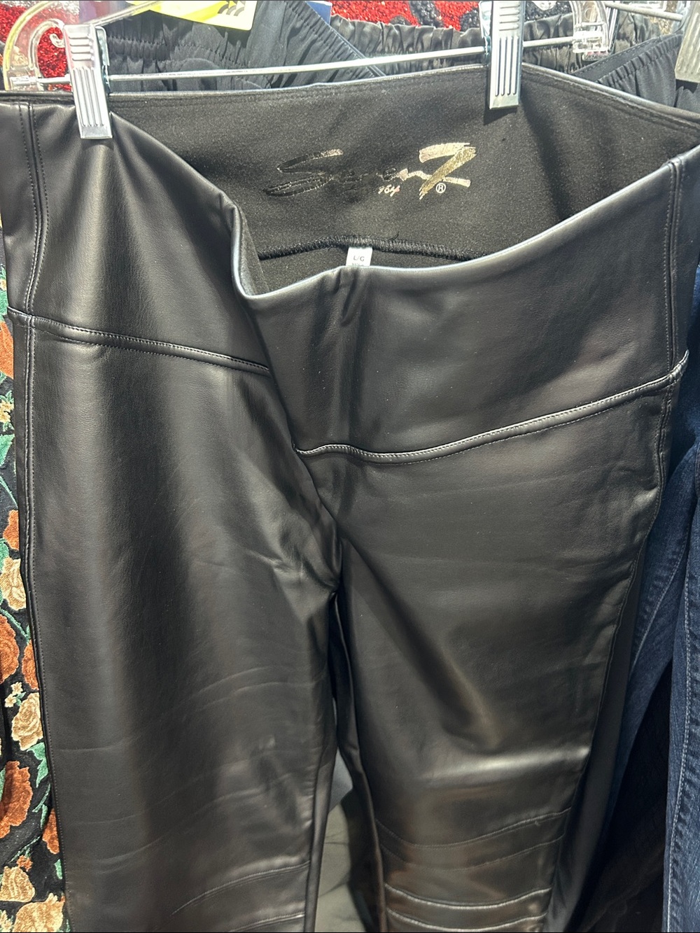 Seven7 Black Faux Leather Leggings